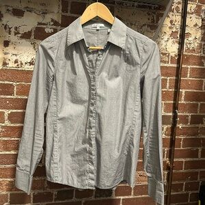 Vince Pinstripe Button Down Cotton Blouse